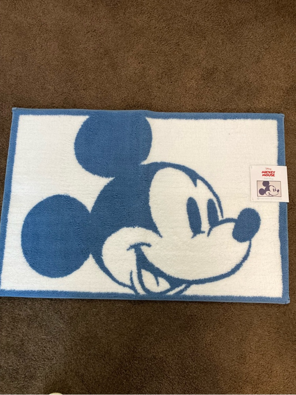 Disney Mickey Mouse Navy Blue and White Bath Rug